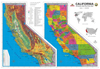California Combined Map Physical and Political